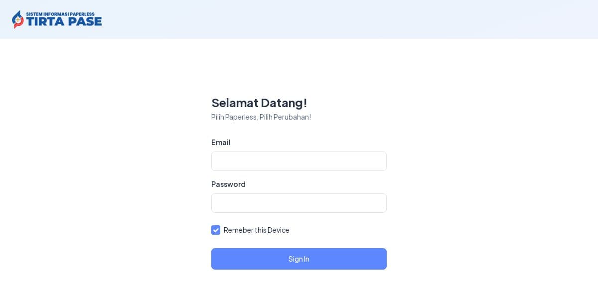 Sistem Informasi Paperless Tirtapase